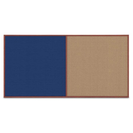 United Visual Products Enclosed Corkboard, 3 Door, 96"x48", 4" Fra UV3413-BLACK-SURF